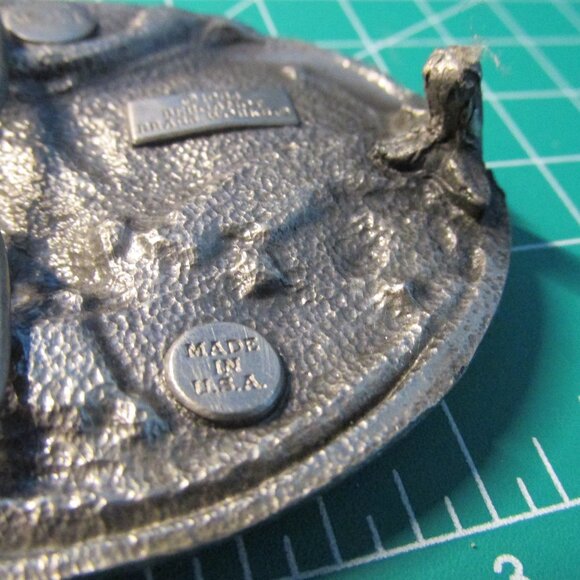 Bald Eagle Belt Buckle Bergamot Brass Works Metal W-146 USA Silver Tone 1984 - Picture 2 of 7